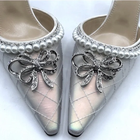 NWOT Mach & Mach Bow of Elizabeth heels. Size 38.5 - Picture 4 of 10